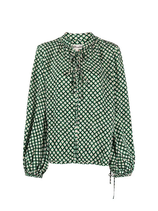 Dvf Ginny Bluză DVFBL1R011PCSIG cub pictat sm verde indian