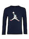 Copii Maneci Lungi Unisex "Space Jump Like Jordan" French Navy