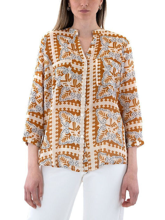 MATCHBOX SHIRT WOMEN MATCHBOX YELLOW-BEIGE (MTCHBX-LA3091-2)