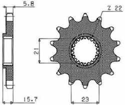 Front glass 577 15 teeth SUNSTAR51599