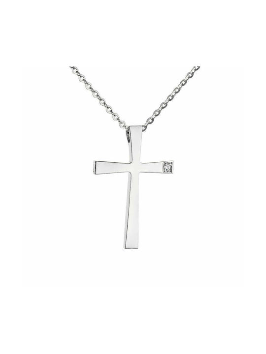 Women's Cross in White Gold K14 AFS-20397W