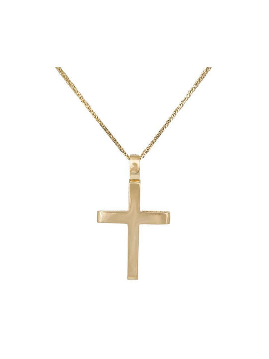 Βαπτιστικοί Σταυροί με Αλυσίδα Χρυσός κλασικός σταυρός για αγόρι Κ14 044907C 044907C Ανδρικό Χρυσός 14 Καράτια