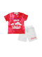 Baby Set "Hawaii" Red/Grey