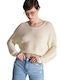 Ale - The Non Usual Casual Women's Summer Crop Top Long Sleeve Beige