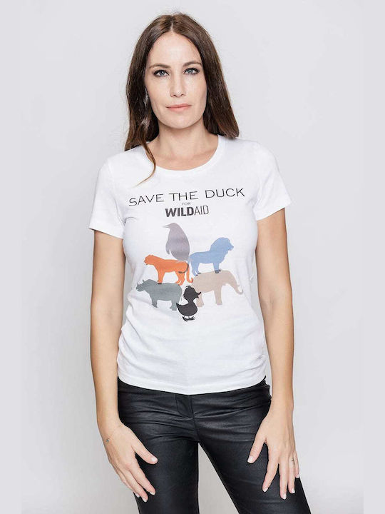 Save The Duck Pessy Κοντομάνικη Μπλούζα Άσπρη DT1009W PESSY15 00002