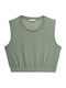 Women's Summer Blouse Sleeveless Green
