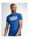 Petrol Industries T-shirt Bărbătesc cu Mânecă Scurtă Albastru