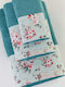 Borea Bath Towel Set 3pcs Wildflower Petrol Blue