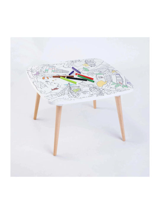 Trips Kids Table for Painting made of Wood Multicolour