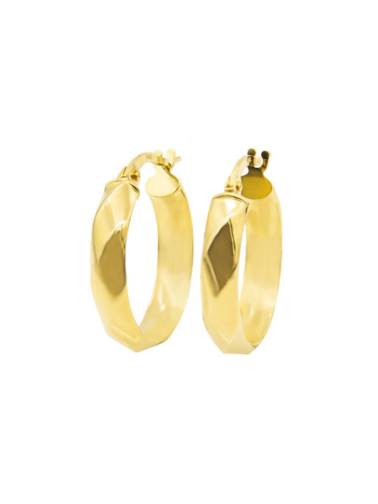 Earrings Gold hoops 14K (ΣKO01675)