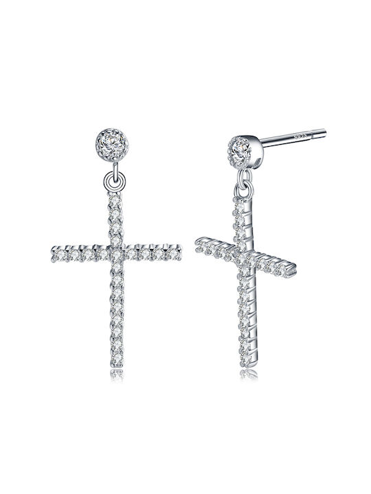 Cross Earrings Silver Made of Silver 925