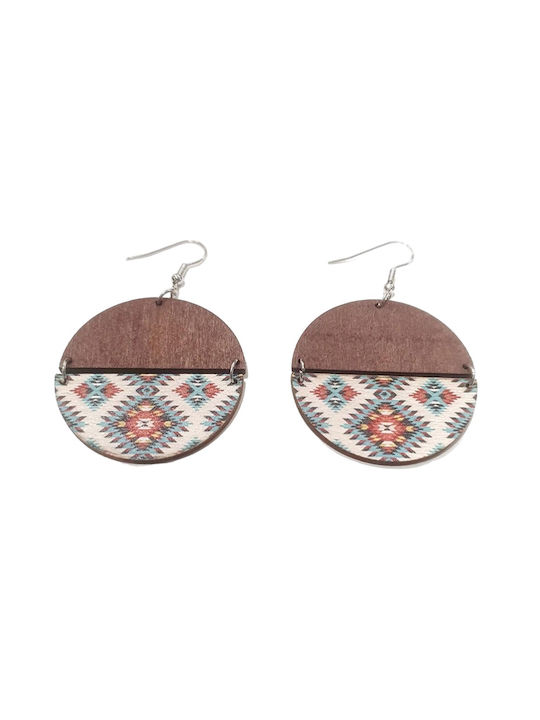 Women's Wooden Earrings "Tribal Pattern"