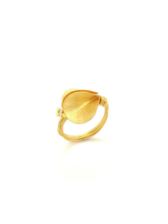 Handmade women's ring, gold K14 (585°)