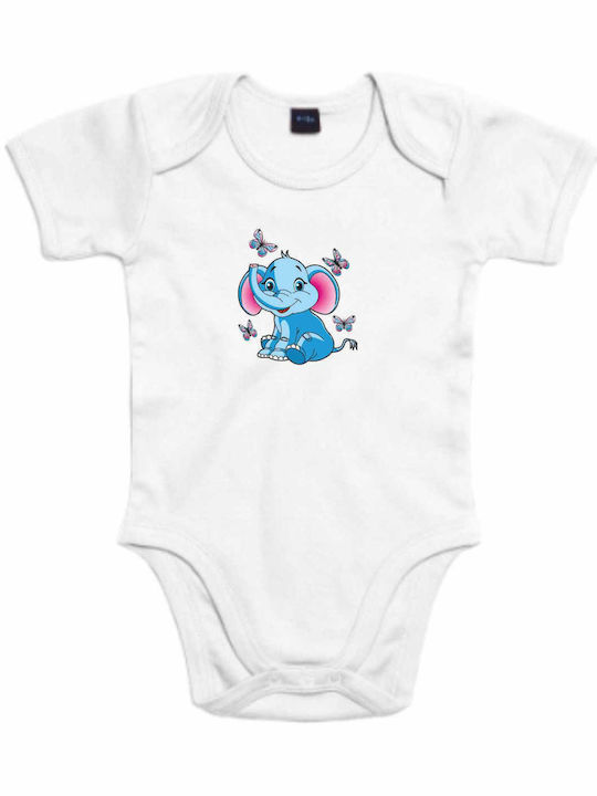 Elefant Design Baby-Strampler | A5891B Weiß