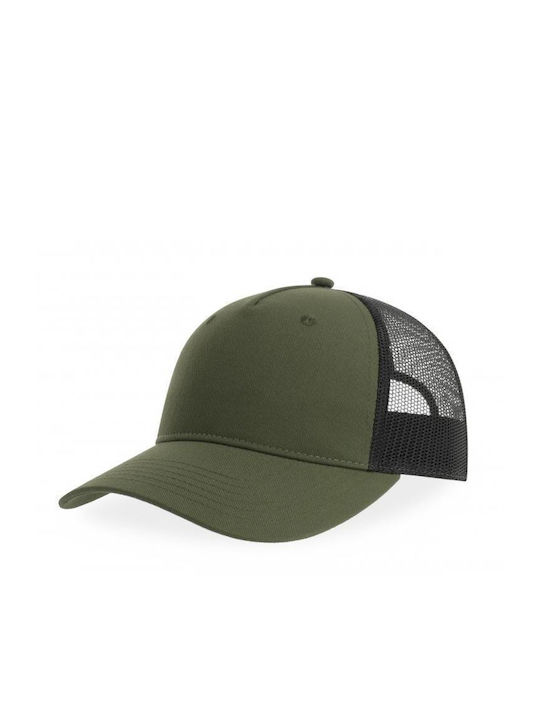 ATLANTIS ZION Πεντάφυλλο καπέλο με δίχτυ 100% Ανακυκλωμένο πολυέστερ twill, 200gsm Olive/Black