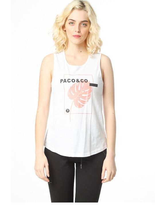 Paco & Co Women's Summer Blouse Cotton Sleeveless White