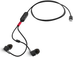 Lenovo Go In-ear Handsfree με Βύσμα USB-C Μαύρο