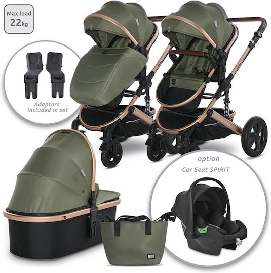 Lorelli Boston Adjustable 3 in 1 Baby Stroller Suitable for Newborn Loden Green 14kg