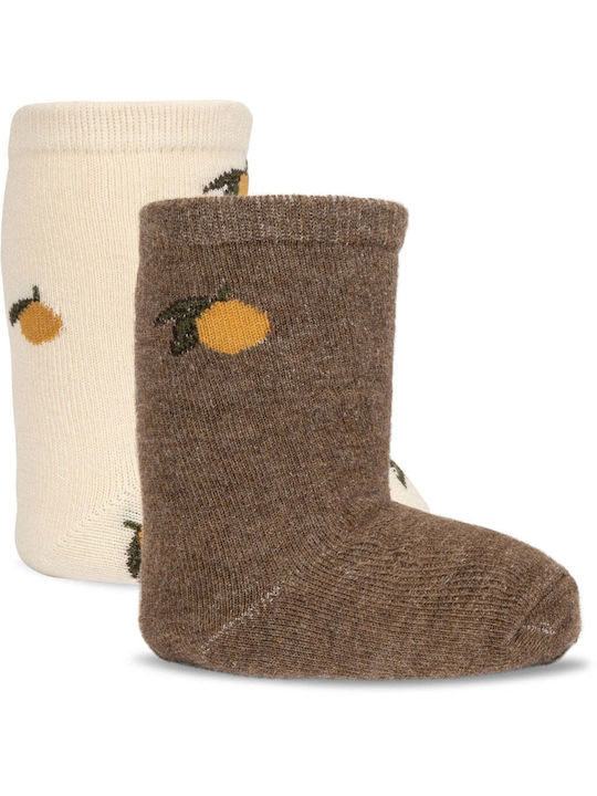 Children's jacquard socks organic cotton 2 pairs no 19-32 Lemon Konges Slojd