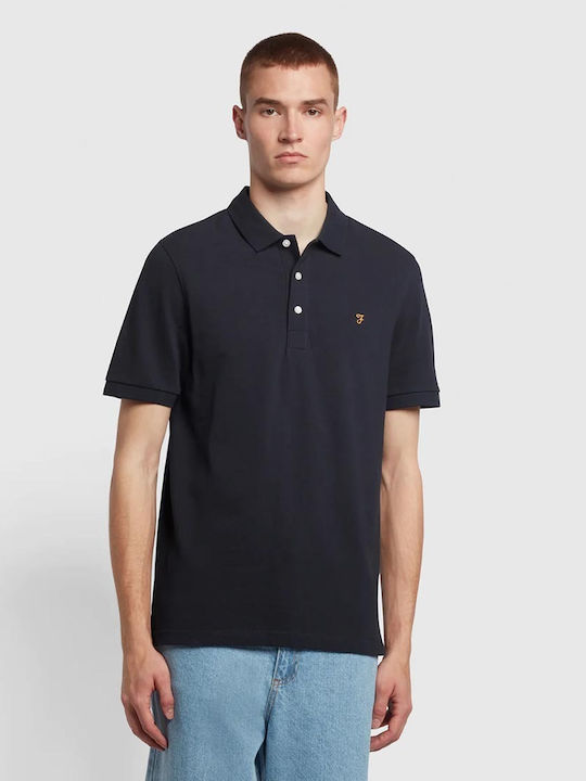 Tricou polo din bumbac organic Farah Blanes, croială slim