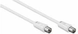 Lineme Antennenkabel Koax-Stecker - Koax-Buchse Weiß 1,5 m
