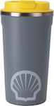 Shell Glass Thermos Stainless Steel 500ml Gray with Mouthpiece