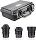 Samyang Kit Camera Lenses Video DSLR Basic Set (Samyang 24/3,1 + Samyang 50/1,5 + Samyang 85/1,5 + Mantona Outdoor Case M) Wide Angle for Sony E Mount Black