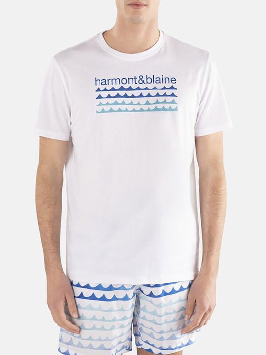 Harmont & Blaine Ανδρικό T-shirt Λευκό με Στάμπα