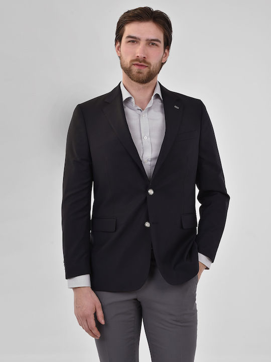 Super 110's modern fit Kaiserhoff Blue Wool Solid Evening, All Day, Business, Groom's Suit Jacket