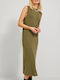 Jack & Jones Summer Midi Dress with Slit Khaki