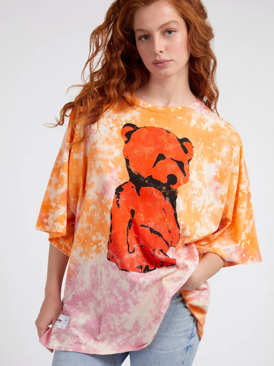 Guess Damen Oversized T-shirt Orange