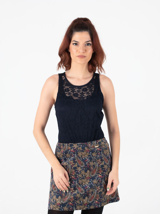 FULLAH SUGAH WOMEN'S BLACK LACE TOP-SHORTS 38171007