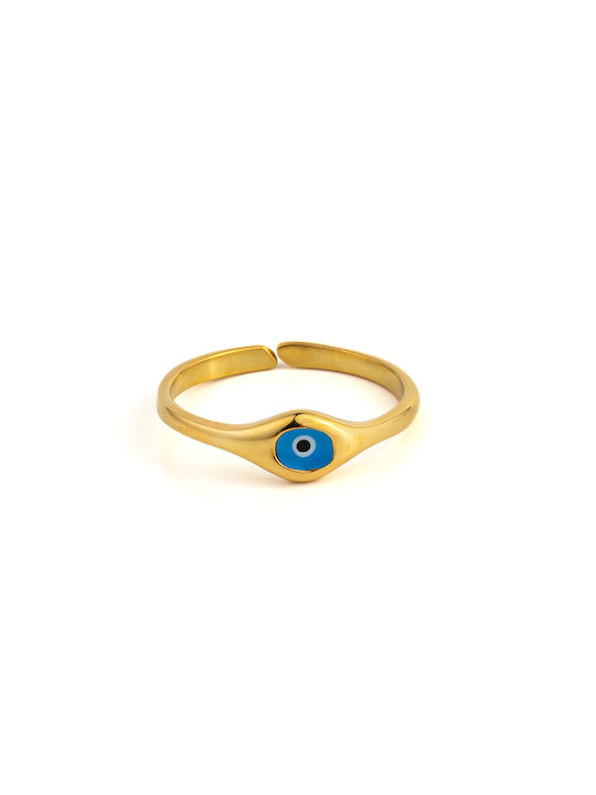 Ring with Eye - Gold plated Silver