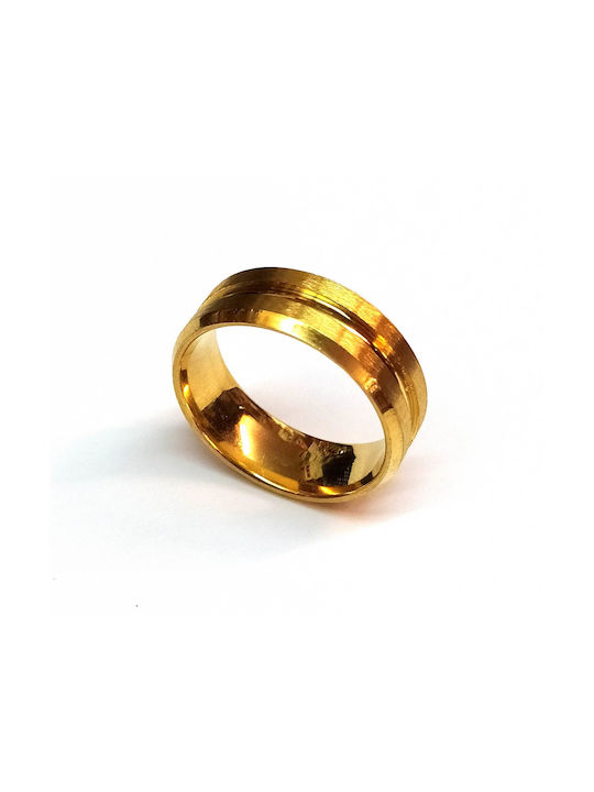 Steel ring under allergic gold plated