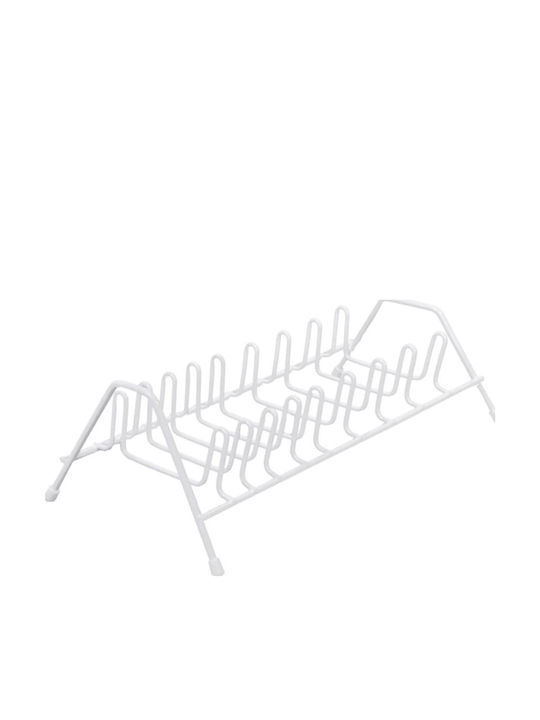Metallic Cabinet Dish Rack 32cm White