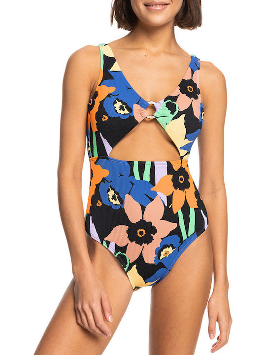 Color Jam Swimsuit with Cutouts and Removable Padding Floral
