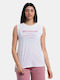 Be:Nation Γυναικεία Αθλητική Μπλούζα Αμάνικη Λευκή