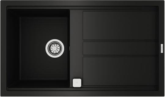 Teka Nova 45 B-TG 1B 1D Ένθετος από Συνθετικό Γρανίτη Μ86xΠ51cm Μαύρος