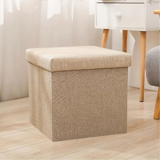 Hocker Für das Wohnzimmer Mit Stauraum Gepolstert mit Stoff Graphite 38x38x35cm