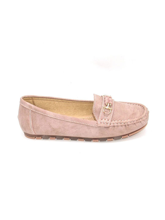 Women's Moccasin Slip-on Loafers SMD 3379 Pink