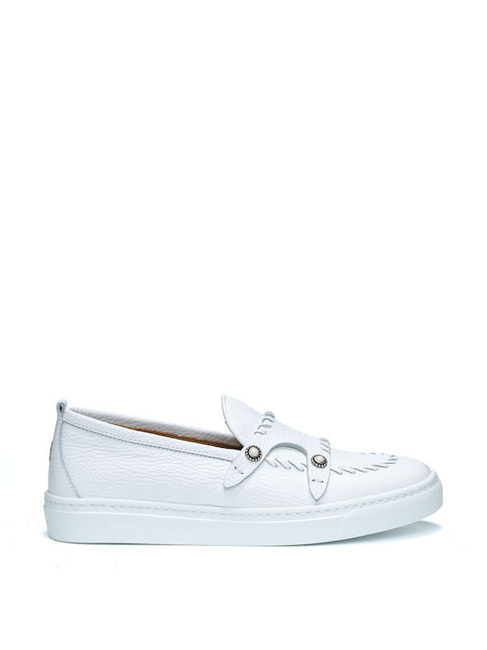 HENDERSON LEATHER MOCASINS WITH DOUBLE ANGLE - White ASTRA/OFF WHITE