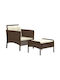 Set Lounge for Small Outdoor Spaces Brown with Pillows 2pcs