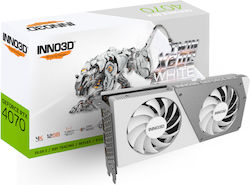 Inno 3D GeForce RTX 4070 12GB GDDR6X Twin X2 OC Alb Placă Grafică