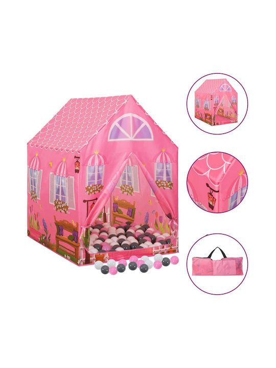 vidaXL Kids Castle Play Tent Pink