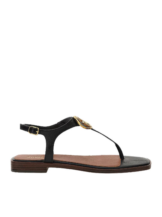Miry Sandale Casual Damă Din Piele Negru