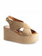 LEATHER PLATFORM BEIGE