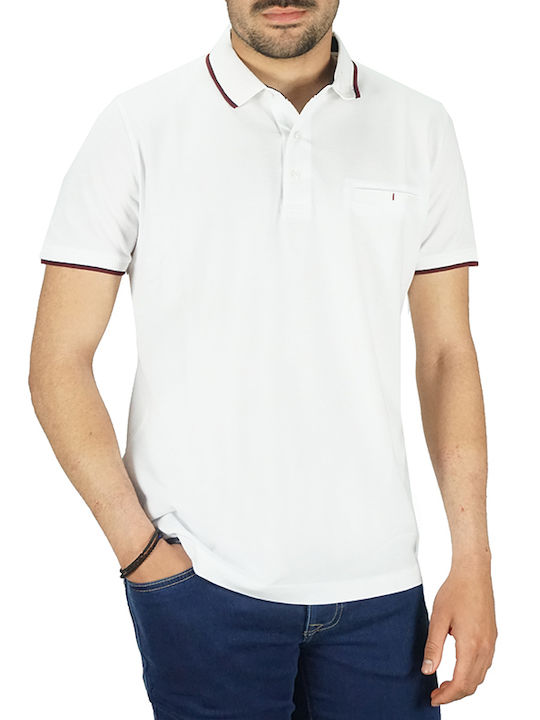 Lexton Men's Short Sleeve Blouse Polo White