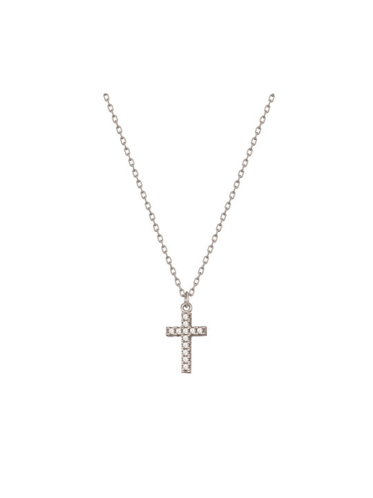 Silver platinum plated necklace Cross