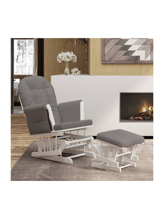 Schaukelstuhl mit Fußhocker Gray 70x72x107cm