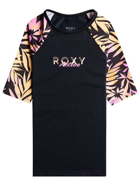 Roxy Παιδικό Μαγιό Μπλούζα με Μακρύ Μανίκι Μαύρη